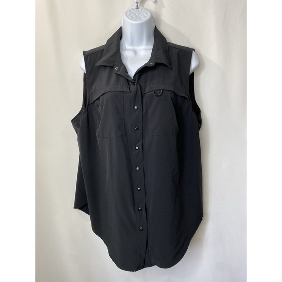 torrid Tops - Torrid Happy Camper Womens Sleeveless Active Button‎ Up Size 0 Hiking Gorpcore